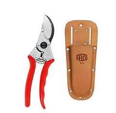 FELCO F2 - Professional pruning shears with leather clip or belt holster