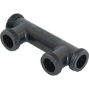 HydroRain 03108 HRM-100-02-BD Colector de 2 puertos con rosca de contrafuerte macho