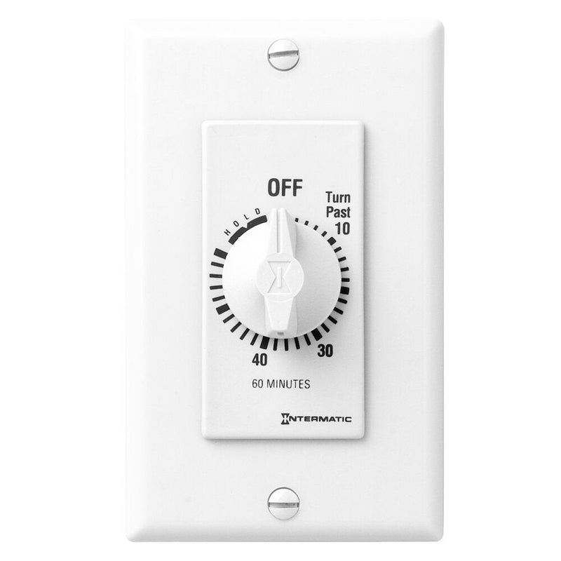 Intermatic FD60MHW Temporizador de cuenta regresiva con resorte, estilo decorador, blanco