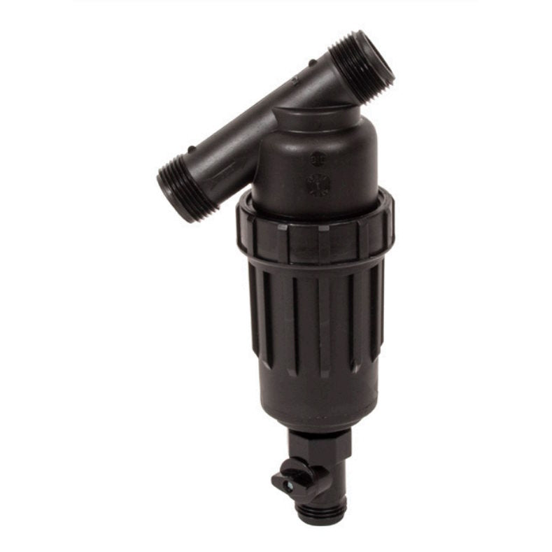 DIG Irrigation P19-155 1″ MNPT Plastic Screen Filters, w/ Stainless Steel Screen & Flush Valve, 155 Mesh