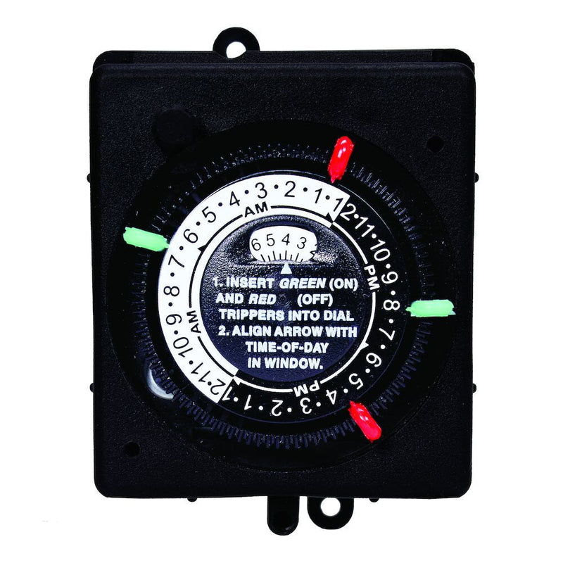 Intermatic - PB913N84 - 24-Hour 120V Mechanical Panel Mount Timer with Manual Override, 4 Trippers