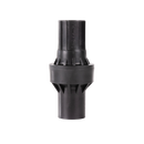 Black plastic fitting on a white background