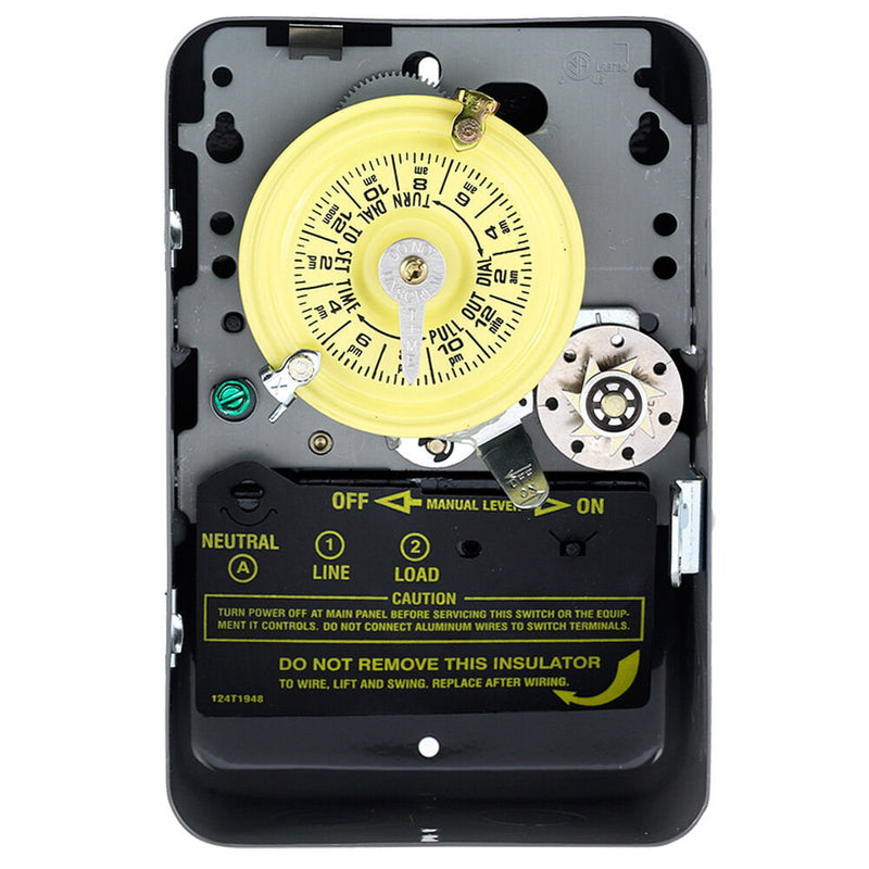 Intermatic T172 Interruptor horario mecánico de 24 horas con salto de día, 208-277 VCA, caja metálica para interiores