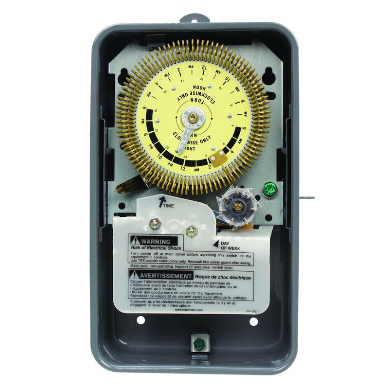Intermatic T1975EHDR Interruptor de tiempo mecánico con esfera metálica resistente de 24 horas con salto de día