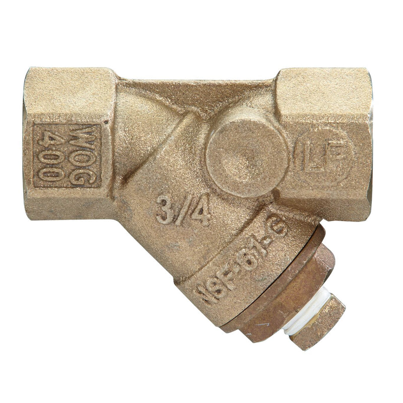 Febco - LF650A 3/4 - 3/4 In Lead Free Wye Strainer, 20 Mesh Screen, Tapped Retainer Cap, Closure Plug 0122976