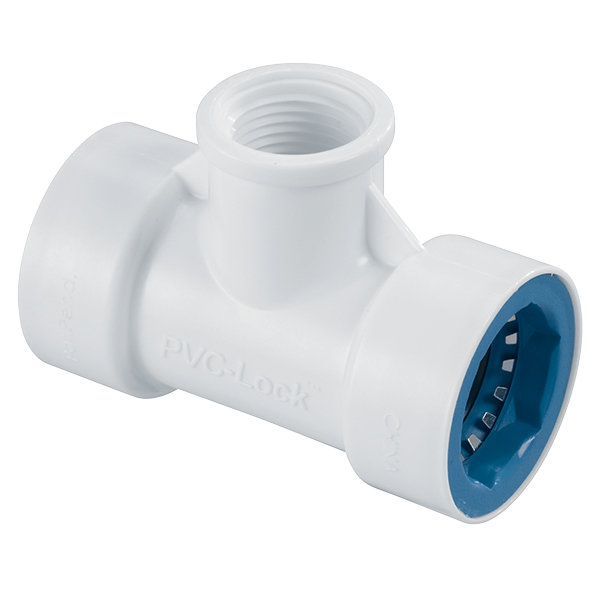 Hydro-Rain PVC-Lock® 07772 PVCL-402-101 3/4" PVCL x 1/2" FPT Tee