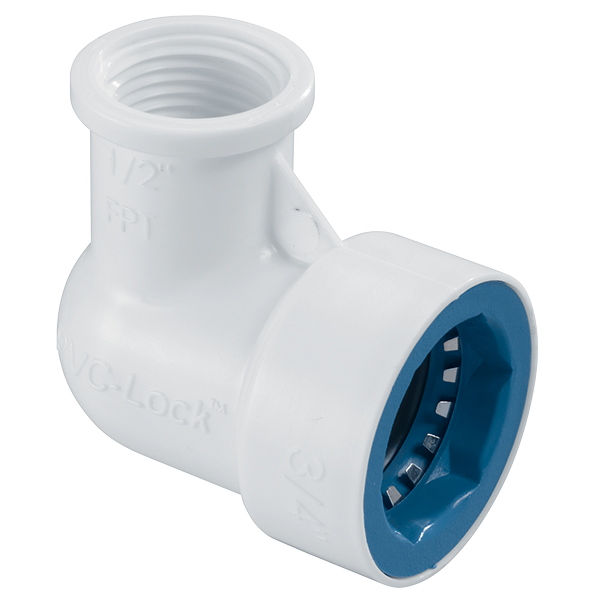 Hydro-Rain PVC-Lock® 07775 PVCL-407-101 3/4" PVCL x 1/2" FPT Elbow