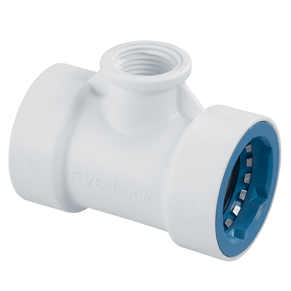 Hydro-Rain PVC-Lock® 08671 PVCL-402-130 1" PVC-Lock x ½" FPT Tee