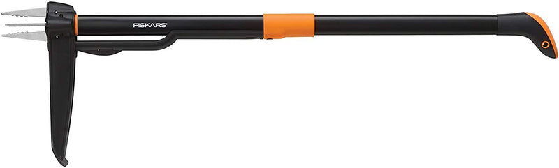 Fiskars 339950-1001 39" 4-Claw Weeder, 1-Pack, Black/Orange