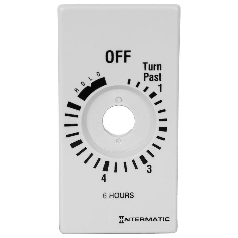 Intermatic 148FD5060 Placa para 6 horas con HOLD, color blanco