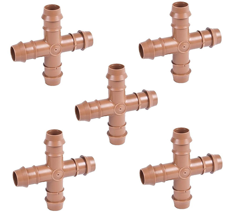 DIG Irrigation 15-061-B05 1/2″ 17mm Insert Barbed Cross, Bag of 5