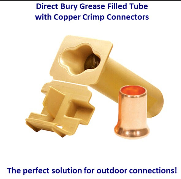 King Innovation 20215 GTSR Direct Bury Grease Filled Tube w/Copper Crimp Connector (25pk)