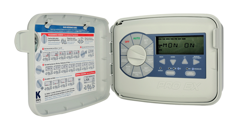 K Rain - CONTROLADOR DE RIEGO MODULAR PRO EX 2.0 CON MÓDULO DE 4 ESTACIONES, PRECABLEADO 110V