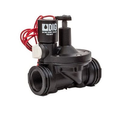 DIG Irrigation 33-002 Válvula en línea de 1" con solenoide de 24 VCA, sin control de flujo