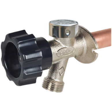 Prier - 484Y Hidrante de pared antisifón de 4" - Mango gris - Ajuste a presión de 1/2" - Diamante - 484-04