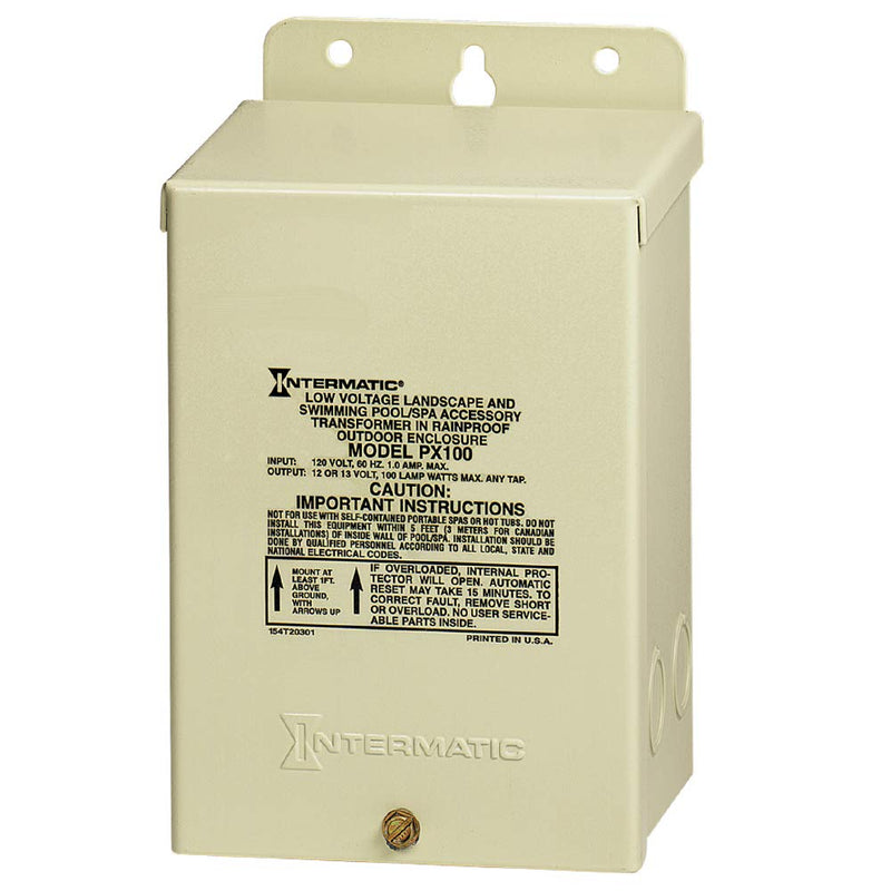 Intermatic PX100 Luz para piscina Transformador de seguridad de 100 vatios, color beige