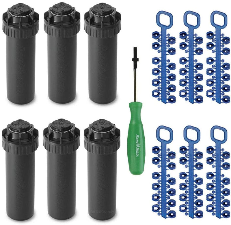 Rain Bird - Rotor emergente de 4" de círculo parcial 5004PC con árboles de boquilla y Rotortool (paquete de 6)