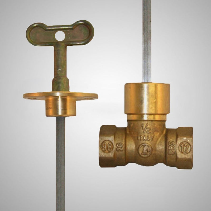 Prier - Válvula de encendedor de troncos AGA de 1/2" con ESC y llave - C-67