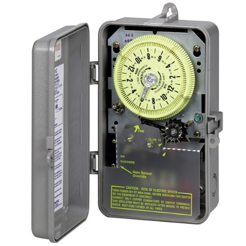 Temporizador Intermatic R8816P101C, temporizador mecánico de riego y aspersor Dpst de 240 V y 3 Hp con patrón de 14 días