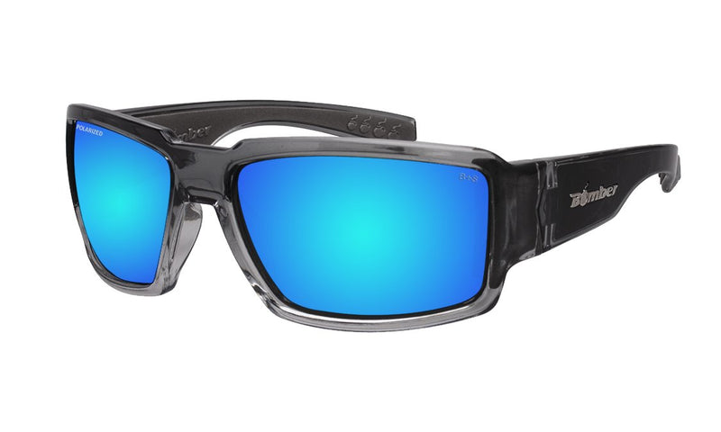 Bomber BG114ICE BOOGIE-BOMB 2-TN SMK FRM / ICE BLUE MIRROR POLARIZED LENS / GRAY FOAM