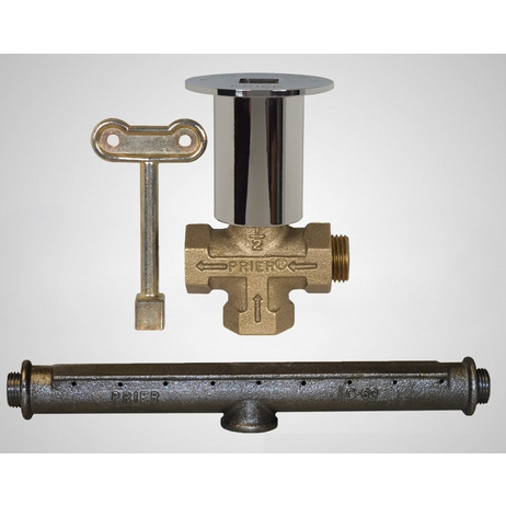 Prier Log Lighter Kit with C-64 Valve & Brass Escutcheon - C-70BR