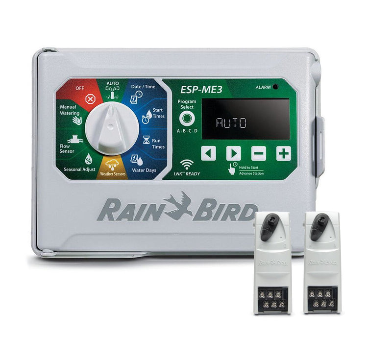 Rain Bird ESP4ME3 Controlador de aspersor listo para Wi-Fi para interiores/exteriores de 4 estaciones con capacidad para 22 zonas (incluido con (2) módulos ESPSM6) 