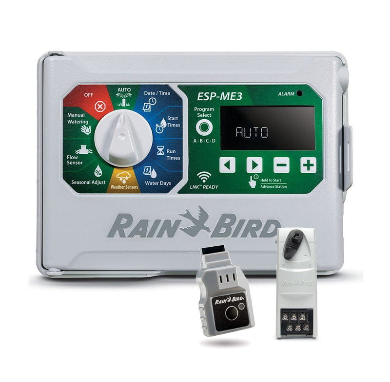 Rain Bird ESP4ME3 4 Station Indoor/Outdoor Wifi Ready Sprinkler Controller 22 Zone Capable (Bundled with (1)ESPSM6 Module and (1) LNKWIFI Module)