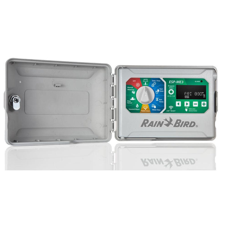 Rain Bird ESP4ME3 Controlador de aspersor listo para Wi-Fi para interiores/exteriores de 4 estaciones con capacidad para 22 zonas 