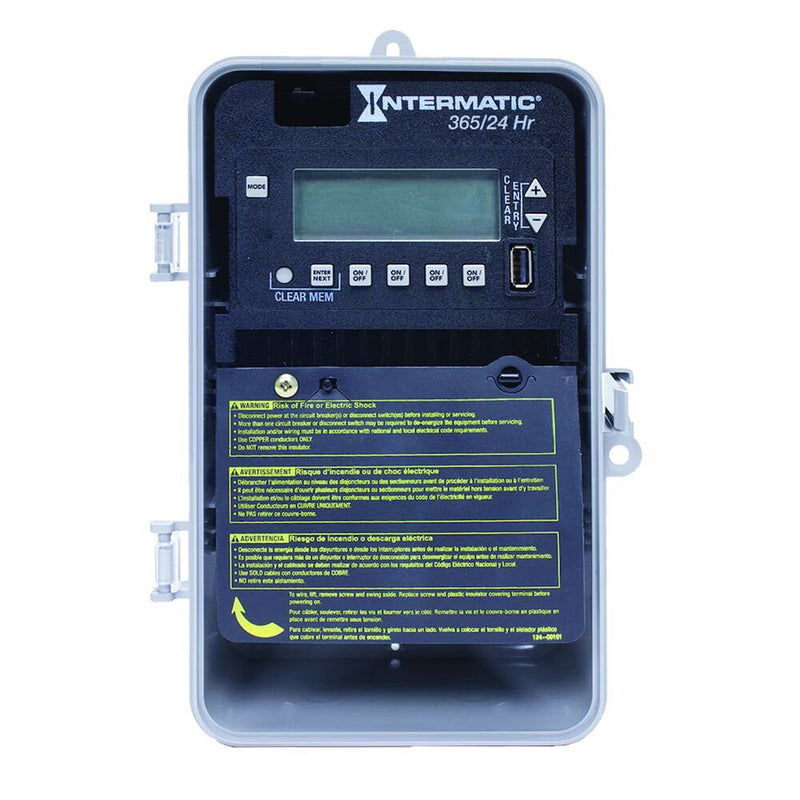 Intermatic ET2145CP Control electrónico de 4 circuitos 24 horas/365 días, 120-277 VCA