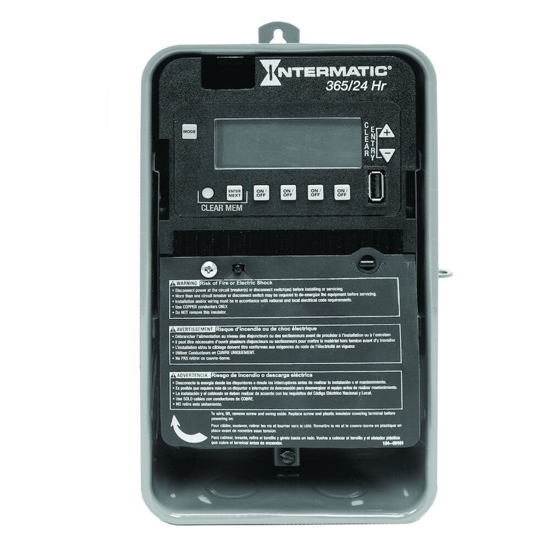 Intermatic ET2145CR Control electrónico de 4 circuitos 24 horas/365 días, 120-277 VCA