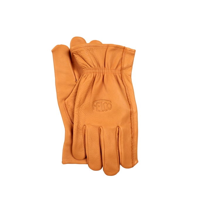 Felco F703XL Premium cow grain gloves, tan puncture resistant, natural color, size Extra Large