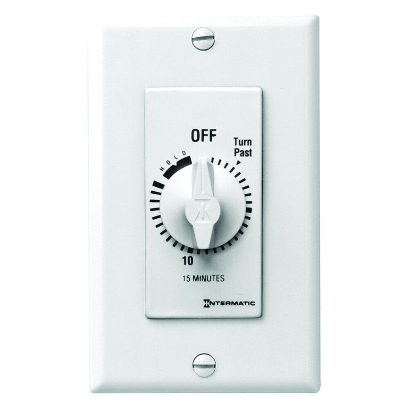 Intermatic FD15MHW Temporizador de cuenta regresiva con resorte, estilo decorador, blanco
