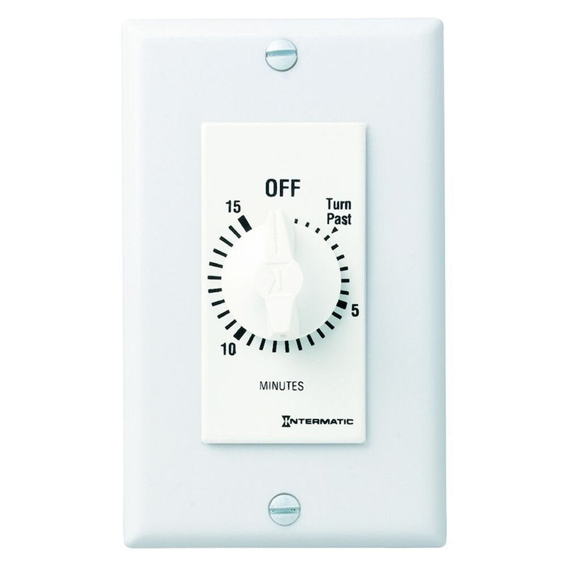 Intermatic FD15MWC Spring Wound Countdown Timer, Decorator Style, White