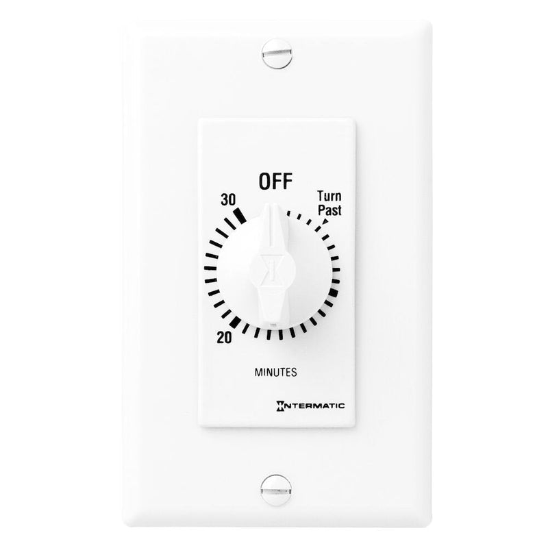 Intermatic FD30MWC Temporizador de cuenta regresiva con resorte, estilo decorador, blanco