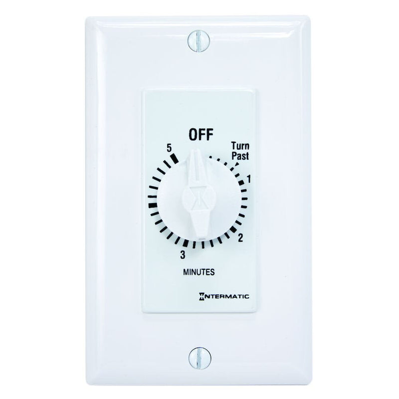 Intermatic FD5MW Spring Wound Countdown Timer, Decorator Style, White