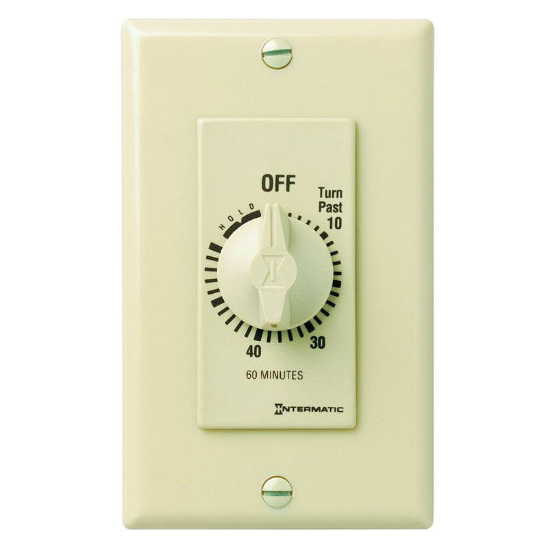 Intermatic FD60MH Temporizador de cuenta atrás con resorte, estilo decorador, marfil