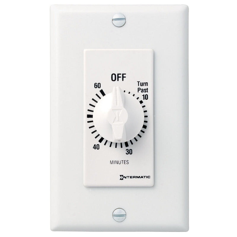Intermatic FD60MWC Temporizador de cuenta regresiva con resorte, estilo decorador, blanco