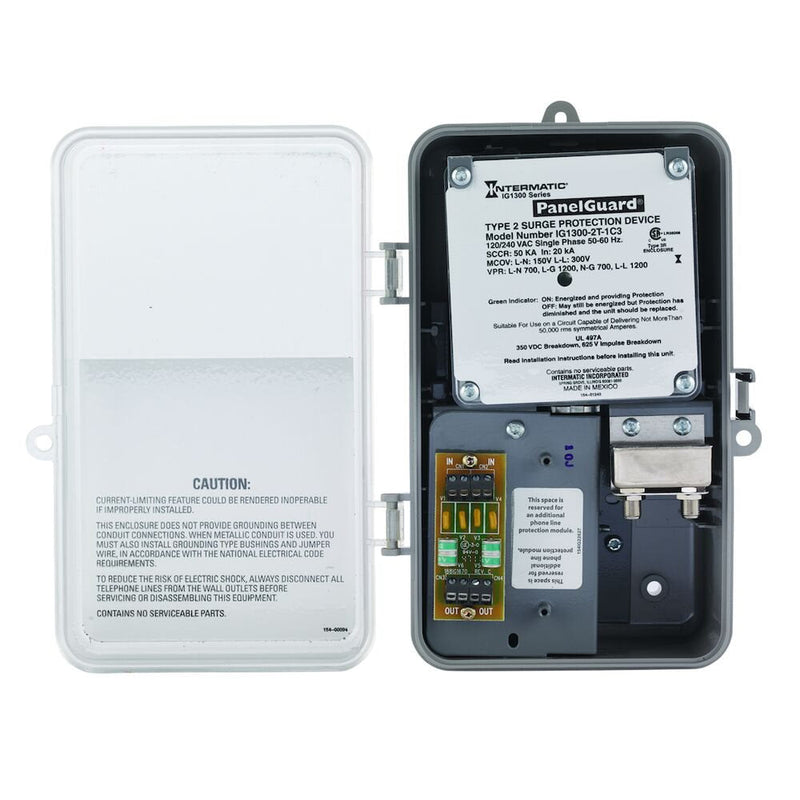 Intermatic IG1300-2T-1C3  Surge Protective Device, 2 Telephone Lines, 1 Coax Lines