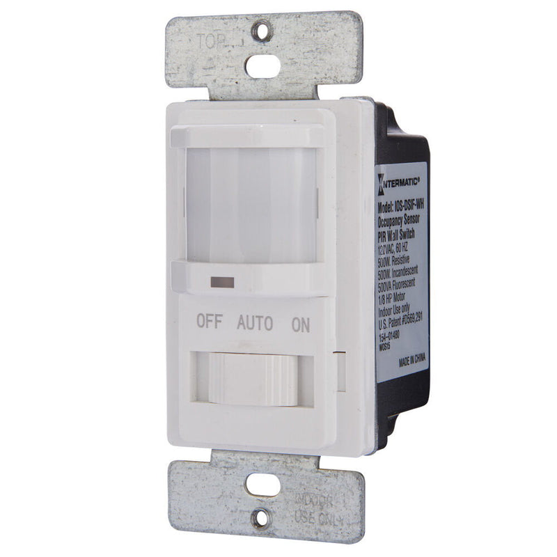 Intermatic IOS-DSIMF-WH  Residential In-Wall PIR Occupancy Sensor, No Neutral Required, White