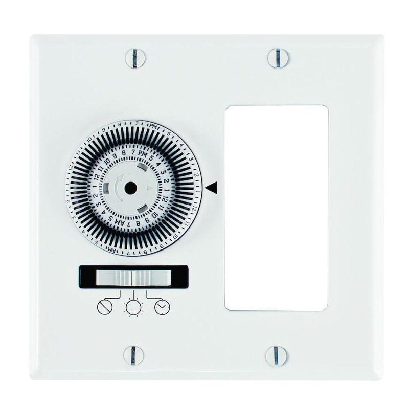 Intermatic KM2ST-2D 24-Hour Heavy-Duty Mechanical In-Wall Timer, Timer and Decorator Switch