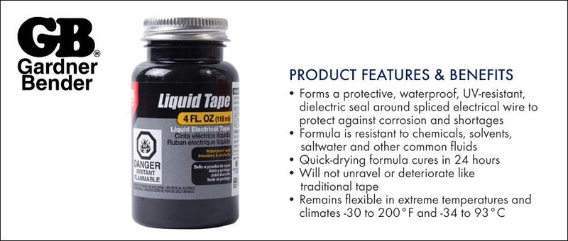King Innovation LTB-400 Black Liquid Electrical Tape, 1 jar per pack