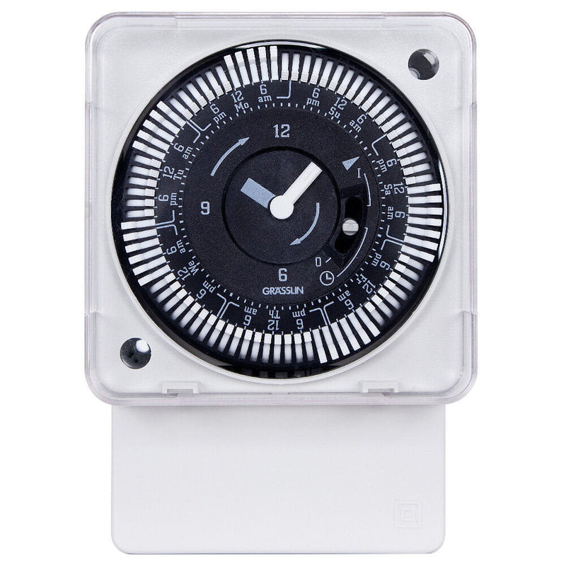 Intermatic MIL72ASWUZH-24 Módulo temporizador electromecánico de montaje en carril DIN/superficie de 7 días y 24 V