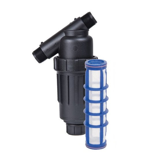 DIG Irrigation P10-040 3/4″ MNPT Plastic Screen Filters, w/Poly Screen & Flush Cap, 40 Mesh