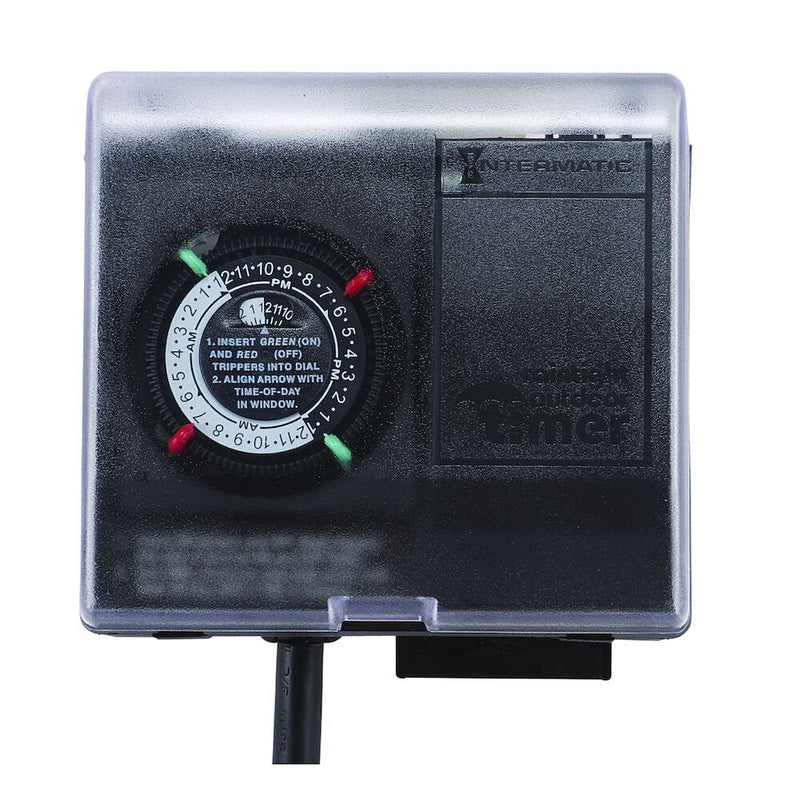 Intermatic - P1131 - Outdoor Mechanical Plug-In Timer with Built-In Enclosure