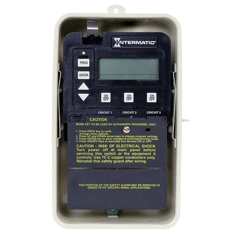Intermatic PE153F  24-Hour Electronic Time Control, 3-Circuit, Freeze Protection Probe, Type 3R Metal Enclosure