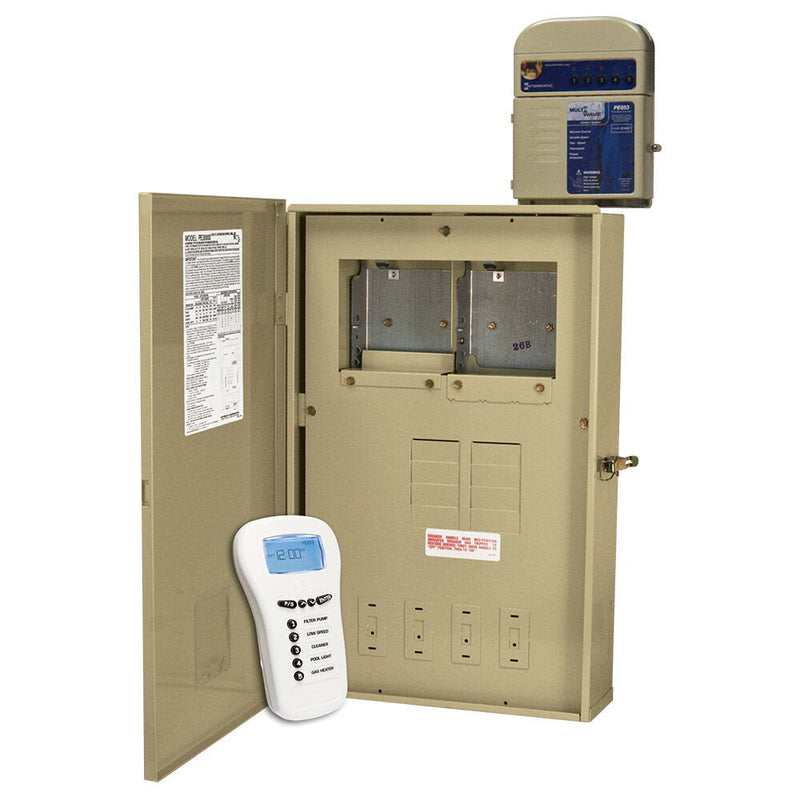 Intermatic PE30065RCT3  24-Hour MultiWave® Basic Control , 5-Circuit, 80 A Load Center, 300 W Transformer, Type 3R Metal Enclosure