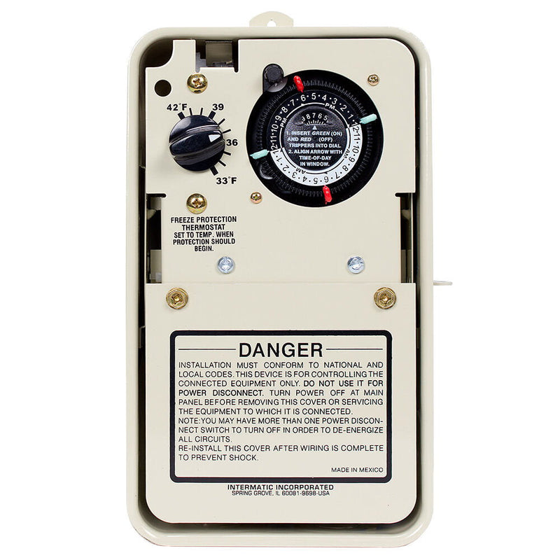 Intermatic PF1102T Freeze Protection Timer with Thermostat for 240V Applications, Type 3R Metal Enclosure
