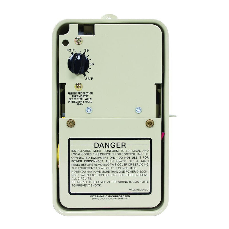 Termostato de protección contra congelamiento Intermatic PF1102 solo para aplicaciones de 240 V, gabinete metálico tipo 3R
