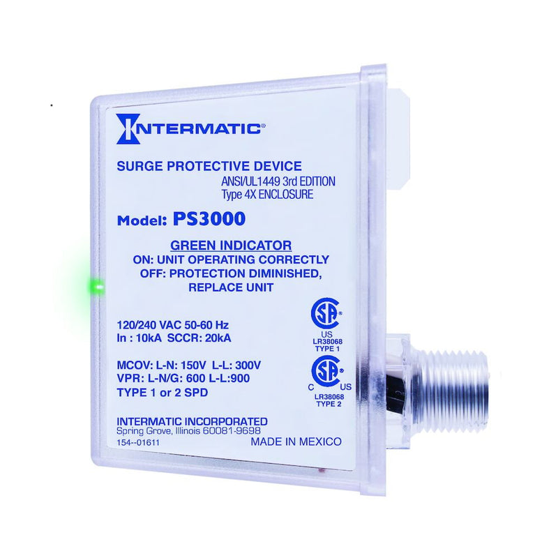 Intermatic PS3000 Surge Protective Device, 3-Mode, 120/240 VAC 1Phase