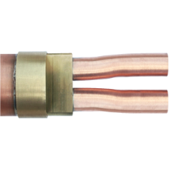 Prier P-118L Hidrante de mezcla fría y caliente de una sola manija de 14", níquel satinado; extremos de cobre liso de 1/2" - P-118L14